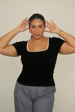 Cargar imagen en el visor de la galería, Prenda Male manga corta Contraste - Negro