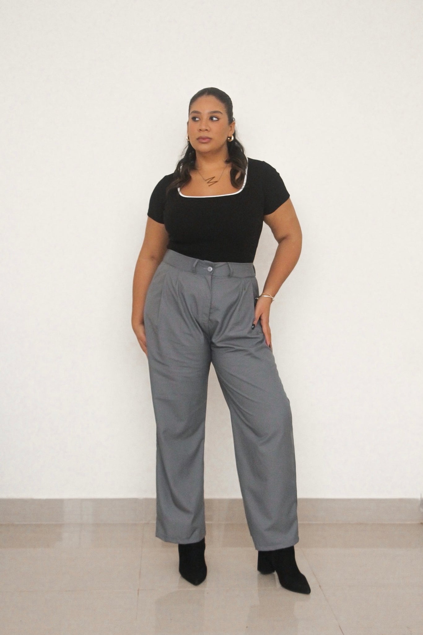 Pantalón sastre Marina - Gris (Disponible solo en S) – Mercill.peru